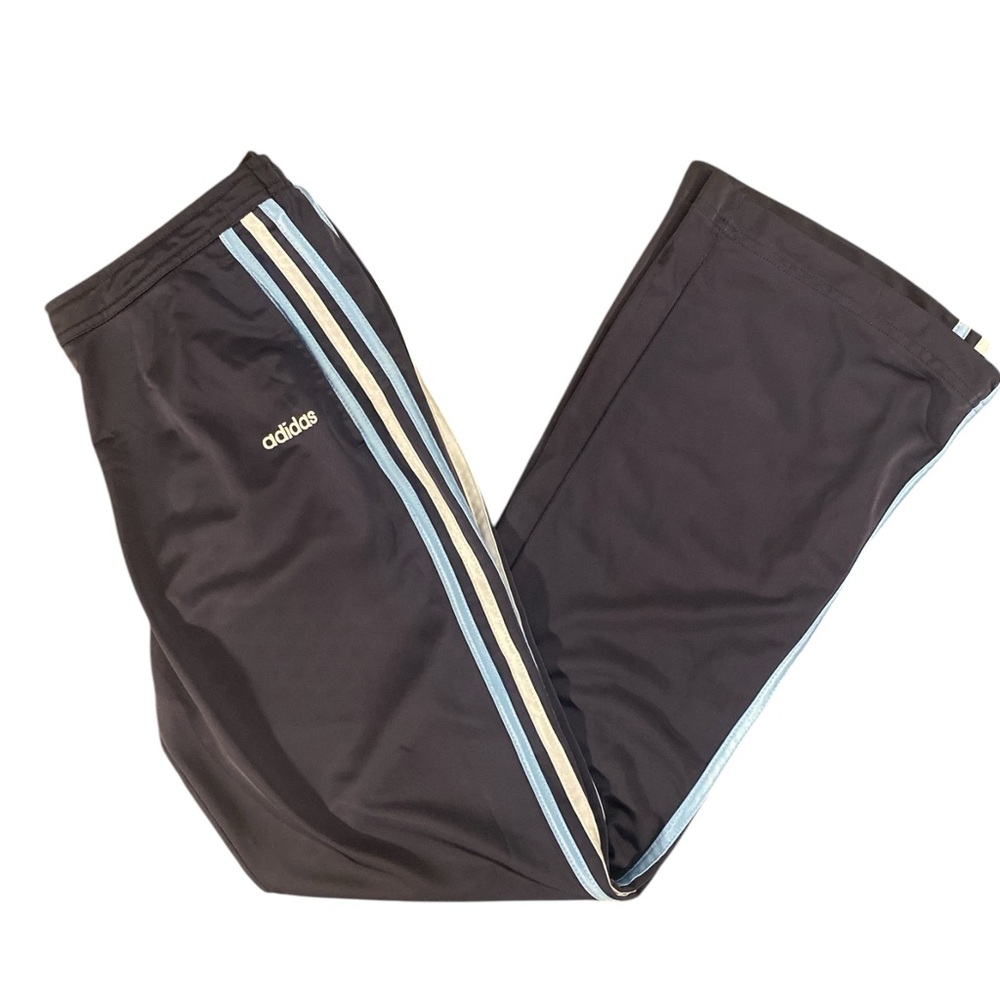 VTG Adidas Track Pants Men's Medium Gray 3 Stripe Y2K Sports Athleisure Logo Gym